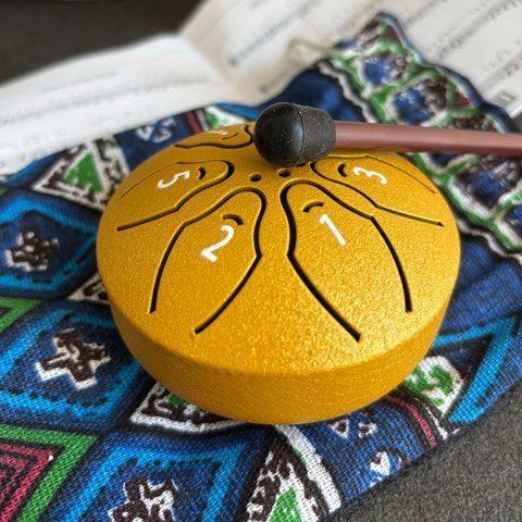 Глюкофон, дощовий кишеньковий язичковий барабан на 6 пелюсток (Steel Tongue Drum) H-01-08 фото