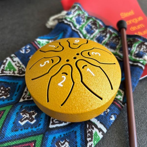 Глюкофон, дощовий кишеньковий язичковий барабан на 6 пелюсток (Steel Tongue Drum) H-01-08 фото